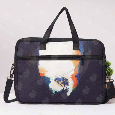 Nature Printed Canvas Laptop Bag - 15.6 inch