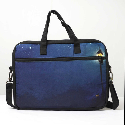 Night Lamp Printed Canvas Laptop Bag - 15.6 inch