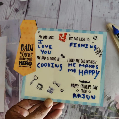 Personalized Fathers day Message Board with Stand