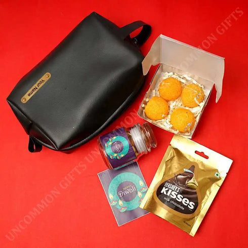 PU Pouch with Jute Bag Diwali Gift Combo