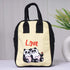 Panda Couple Printed Canvas Lunch Bag - Uncommongifts.in