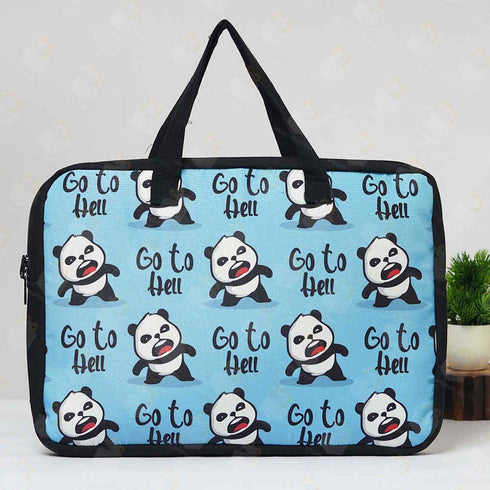 Panda Printed Canvas Laptop Bag - 15.6 inch