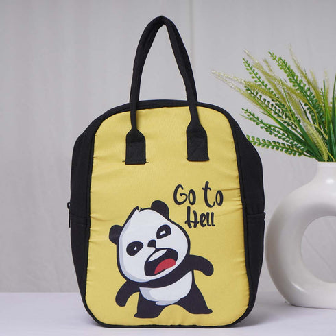 Panda Printed Canvas Lunch Bag - Uncommongifts.in