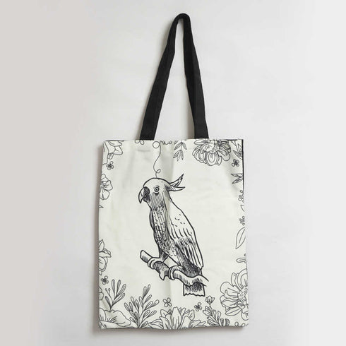 Parrot Printed Tote Bag