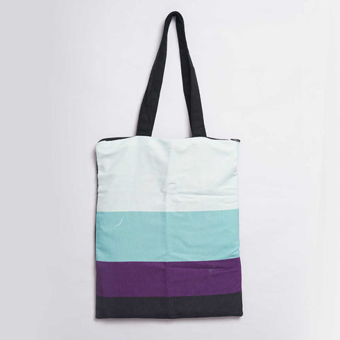 Pastel Stripes Printed Tote Bag