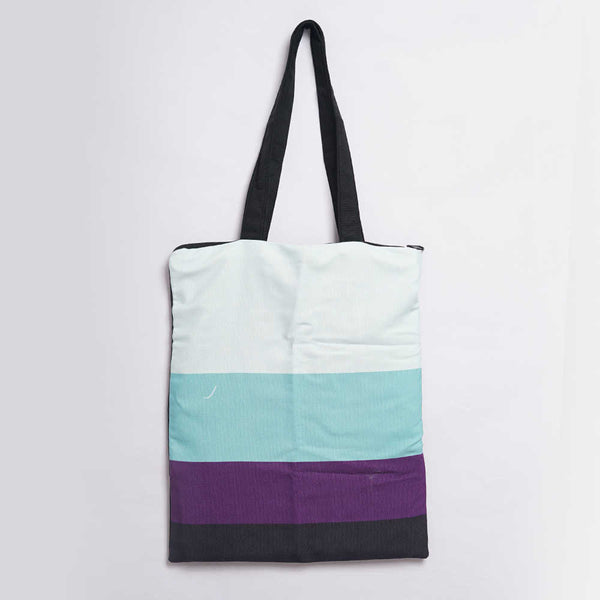 Pastel Stripes Printed Tote Bag