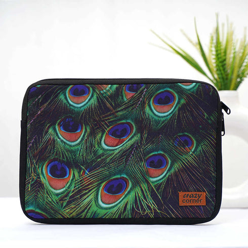 Peacock Feather Printed Laptop Sleeve/Cover 11 inch