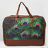 Peacock Feather Printed Canvas & PU Laptop Bag Fit 15.6 Inch Laptop