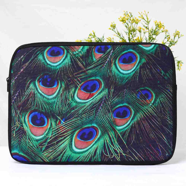 Peacock Feather Printed Laptop Sleeve/Cover 15 inch