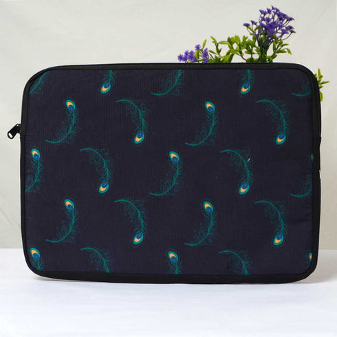 Peacock Feathers Printed Laptop Sleeve/Cover 14 inch
