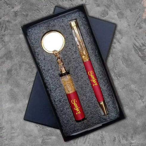 Personalized Pen Keychain Combo Gift Set