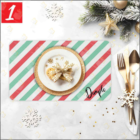 Personalised Christmas Dining Table Mats Set of 4