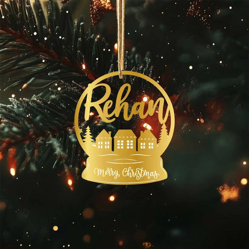 Personalized Round Acrylic Ornament For Christmas