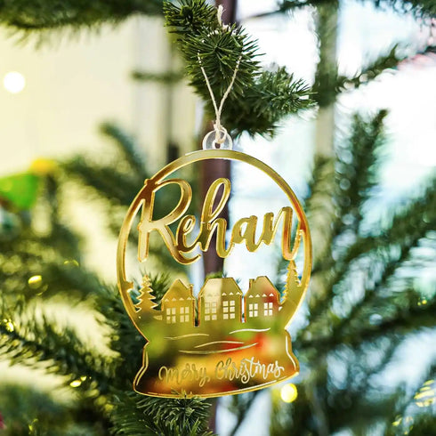 Personalized Round Acrylic Ornament For Christmas