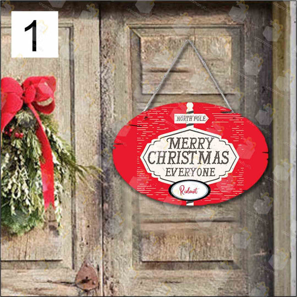 Personalised Merry Christmas Printed Wall Hanging