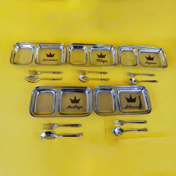 Personalised 2 in 1 Thali Set Stainless Steel Material