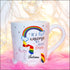 Personalised 3D unicorn coffee mug with a quote
