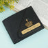 Personalised 3 Fold Men's Wallet With Charm - Black - Uncommongifts.in