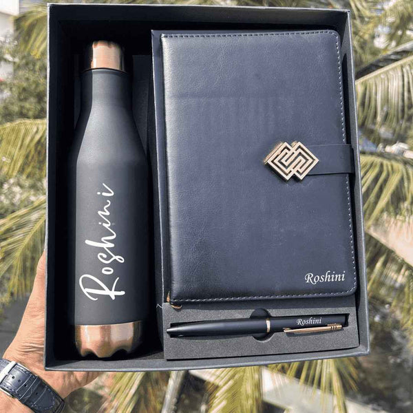 Personalised 3 in 1 Rose Gold Diary Combo Gift set