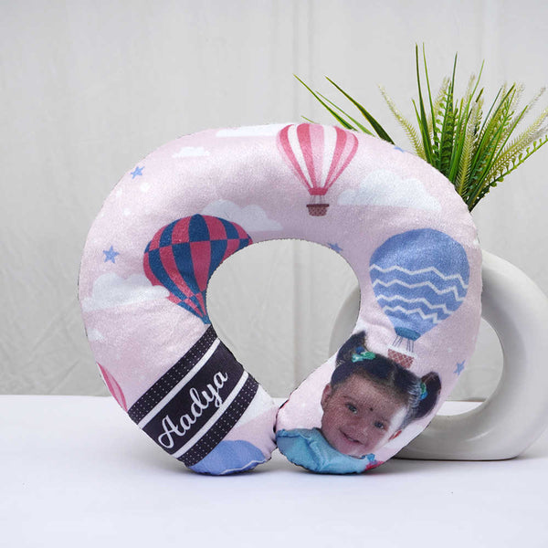 Personalised Air Balloon Printed Kids Neck Pillow
