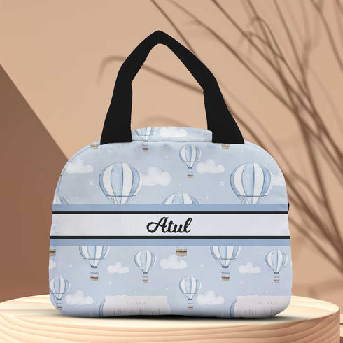 Personalised Air Balloons Printed Kids Lunch Bag With Handle