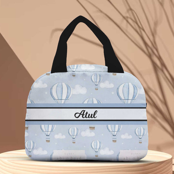 Personalised Air Balloons Printed Kids Lunch Bag With Handle