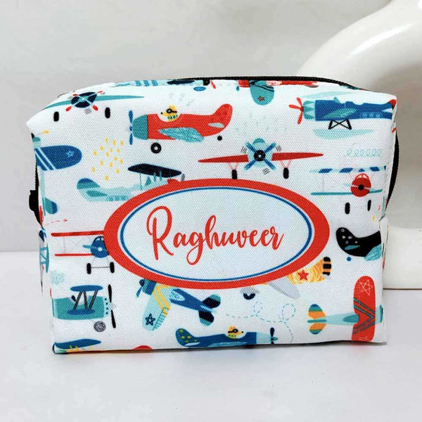 Personalised Airplane Printed Kids Box Pouch