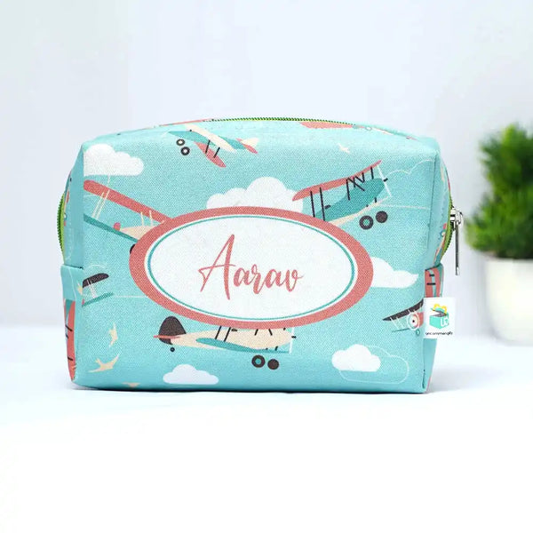 Personalised Airplane Printed Kids Box Pouch