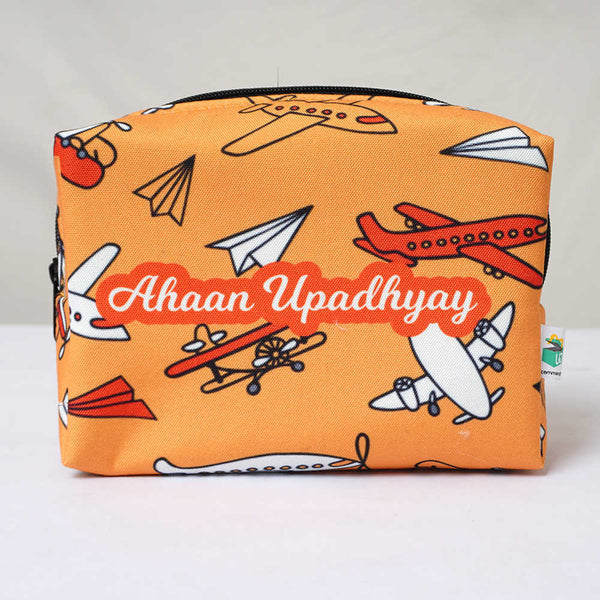 Personalised Airplane Printed Kids Box Pouch