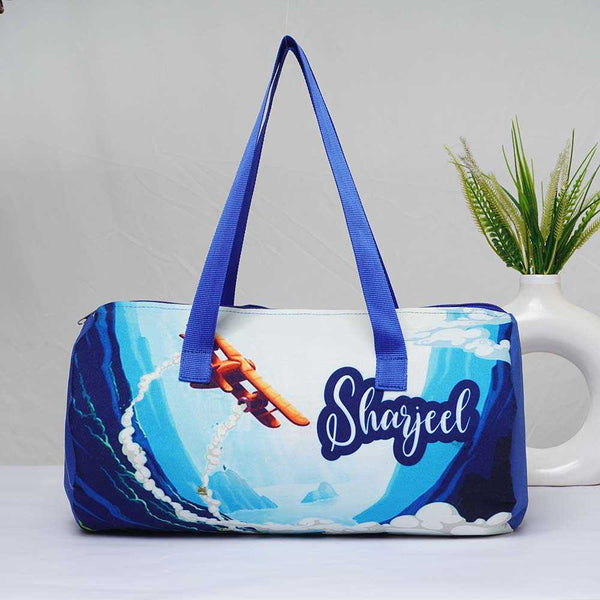 Personalised Airplane Printed Kids Duffle Bag