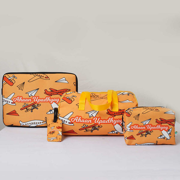 Personalised Airplane Printed Laptop Sleeve/Cover Kids Combo Gift Set