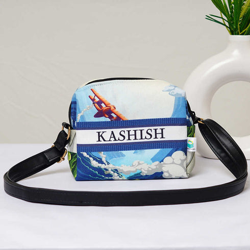 Personalised Airplane Printed Kids Sling Bag
