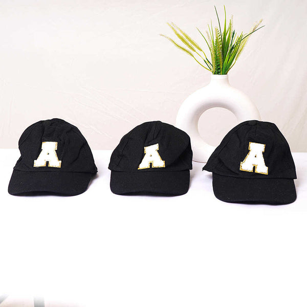 Personalised Alphabet Kids Cap/Hat - Black