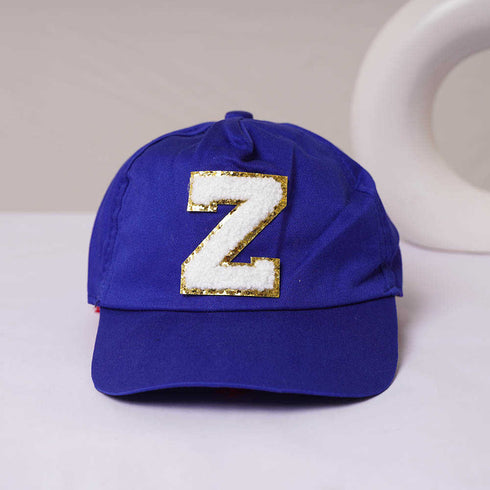 Personalised Z Alphabet Kids Cap/Hat - Blue