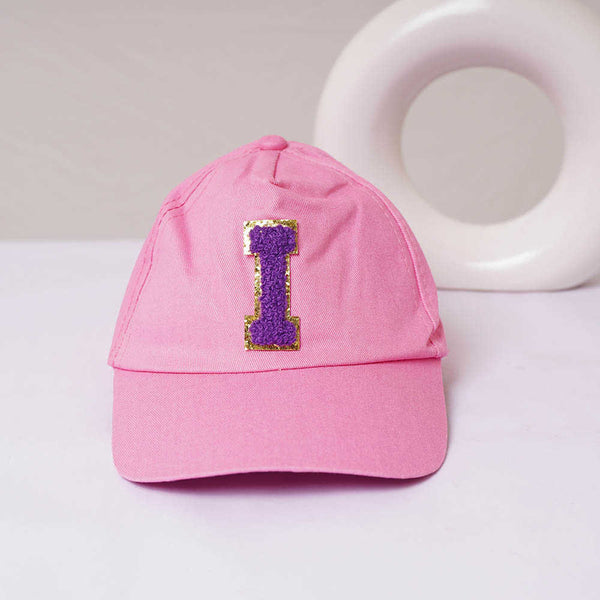 Personalised I Alphabet Kids Cap/Hat - Pink