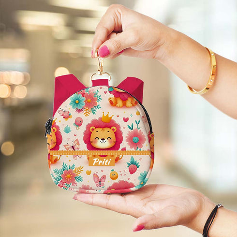Personalised Animal Printed Backpack Keychain