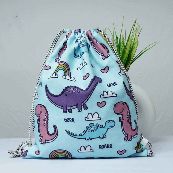 Personalised Animal Printed Kids Drawstring Bag