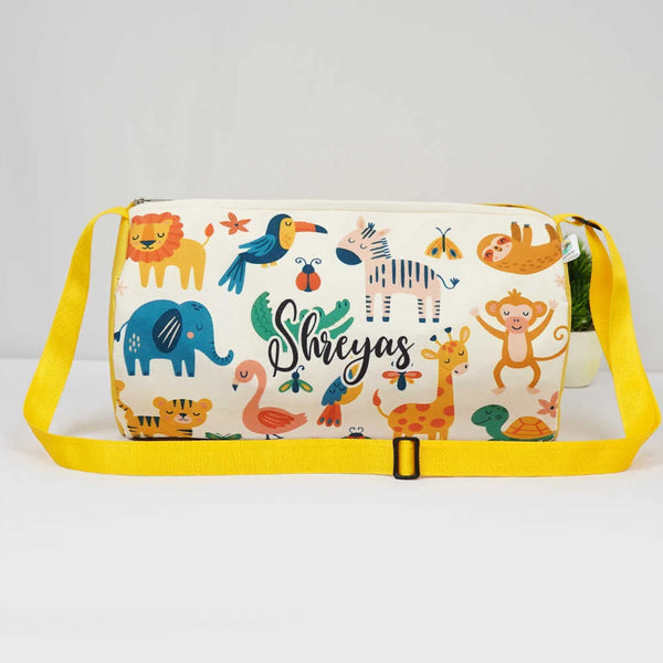 Personalised Animal Printed Kids Sling Duffle Bag