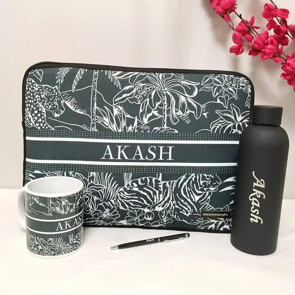 Personalised Animal Printed Laptop Sleeve/Cover Combo Gift Set