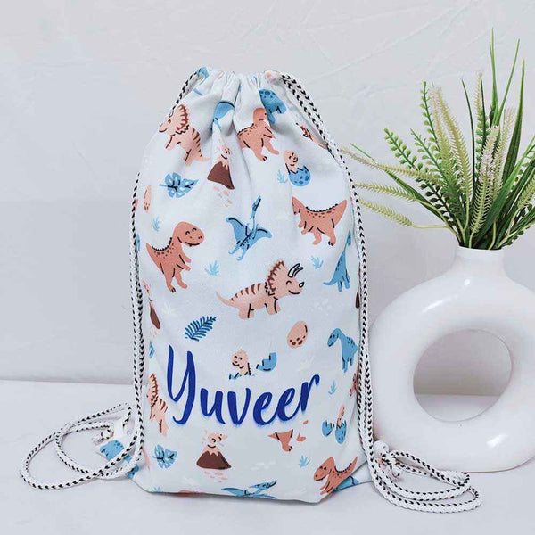 Personalised Animals Printed Kids Drawstring Bag