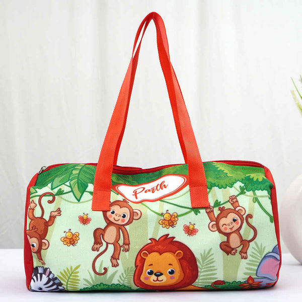 Personalised Animals Printed Kids Duffle Bag
