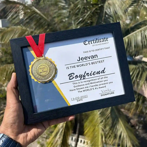 Personalised Award Frame Gift for Valentine