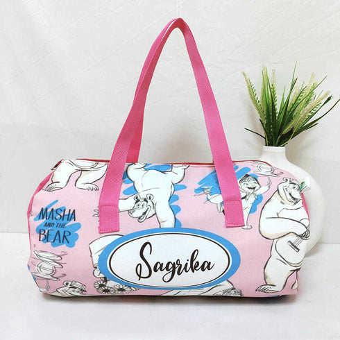 Personalised Bear Printed Kids Duffle Bag