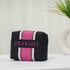 Personalised Black & Pink Strap Printed Box Pouch - Uncommongifts.in
