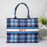 Personalised Blue Check Printed Box Bag