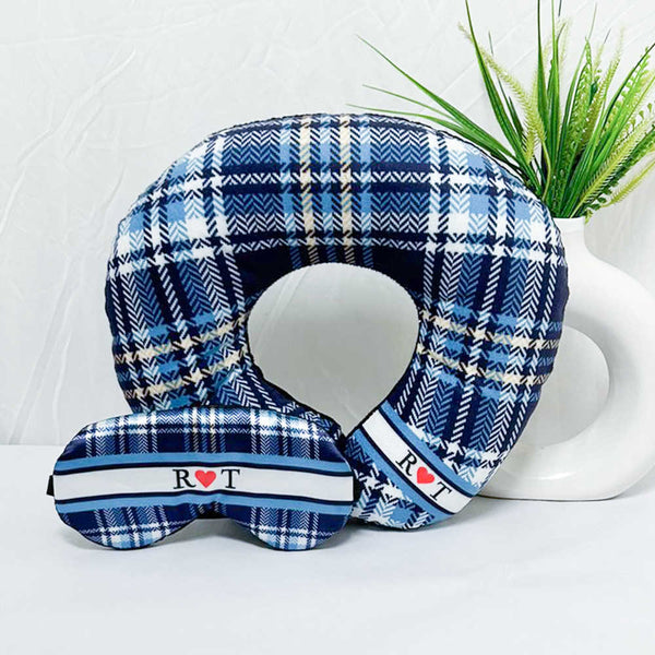 Personalised Blue Check Printed Printed Combo Gift Set