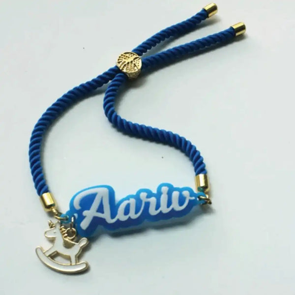Personalised Blue Name Bracelet Rakhi