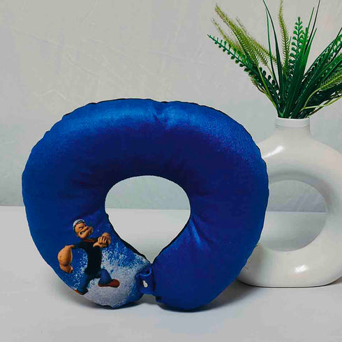 Personalised Blue Printed Kids Neck Pillow