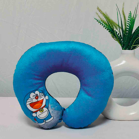 Personalised Blue Printed Kids Neck Pillow