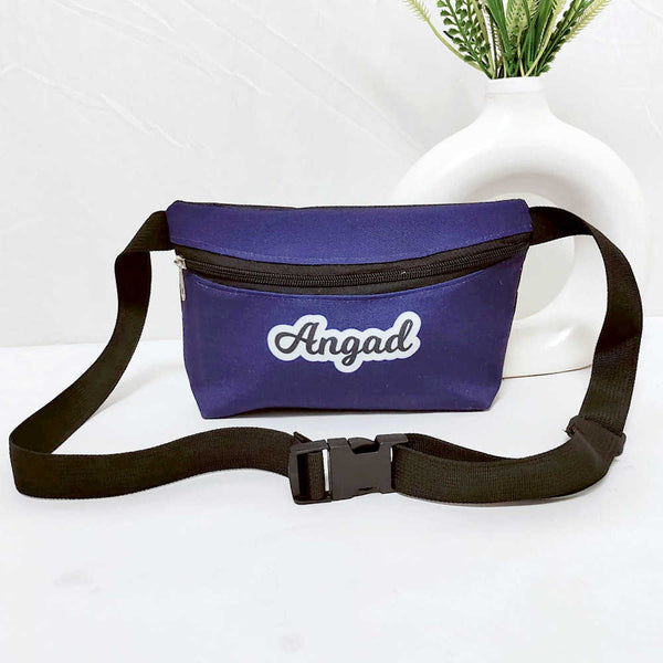 Personalised Blue Printed Kids Waist Pouch